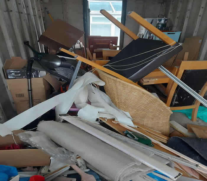 Organized garage space after a professional clearance